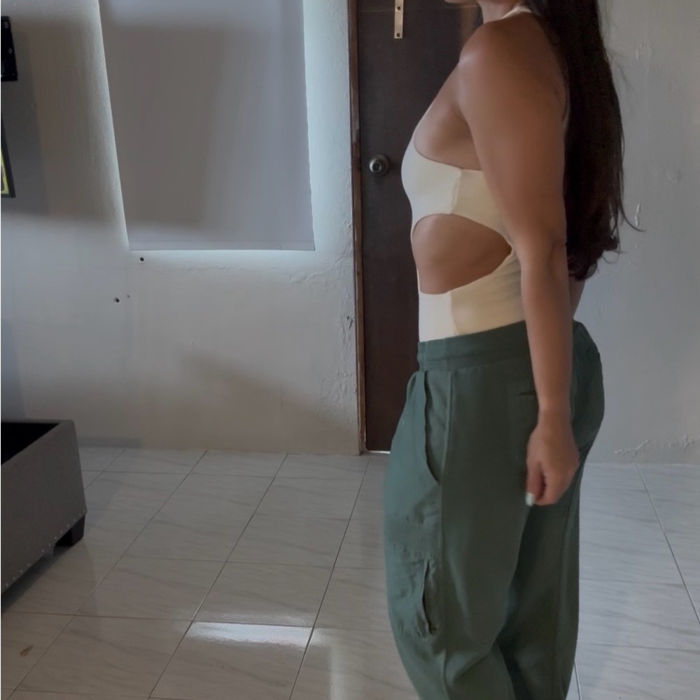 Zara Cream Cutout One-Piece Bodysuit - Picture 8 of 9